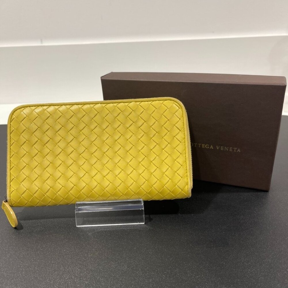 Bottega Veneta Intrecciato Zip Around Leather Wallet (JB1208)